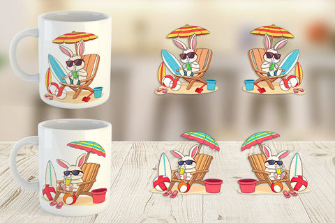 Mug Wrap Summer Rabbit Sublimation artnoy 