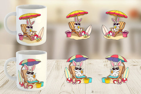 Mug Wrap Summer Rabbit Sublimation artnoy 