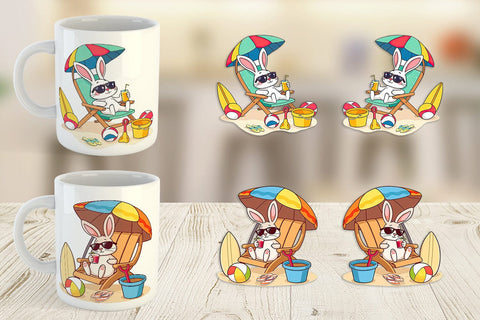 Mug Wrap Summer Rabbit Sublimation artnoy 