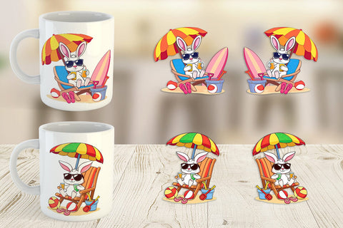 Mug Wrap Summer Rabbit Sublimation artnoy 