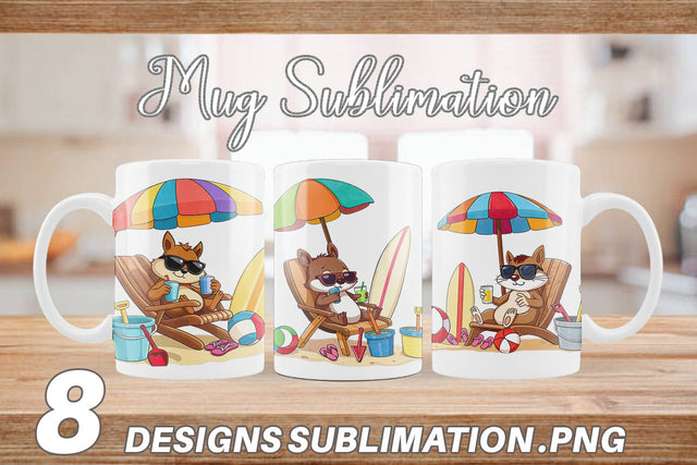 Mug Wrap Summer Squirrel Sublimation artnoy 