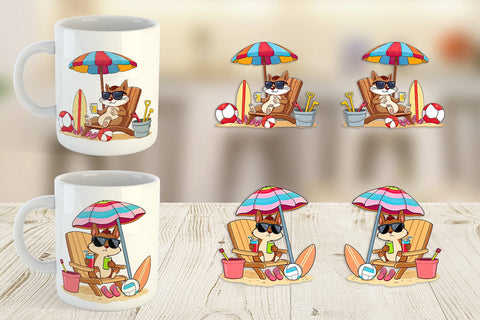 Mug Wrap Summer Squirrel Sublimation artnoy 