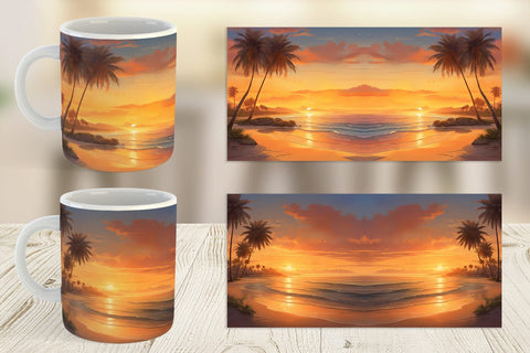 Mug Wrap Summer Sunset Sublimation artnoy 