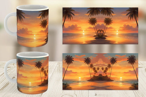 Mug Wrap Summer Sunset Sublimation artnoy 