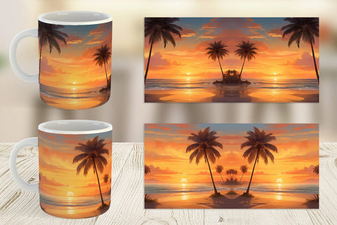 Mug Wrap Summer Sunset Sublimation artnoy 