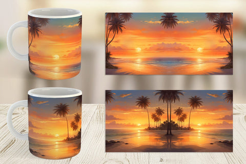 Mug Wrap Summer Sunset Sublimation artnoy 