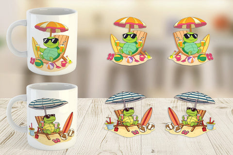 Mug Wrap Summer Turtle Sublimation artnoy 