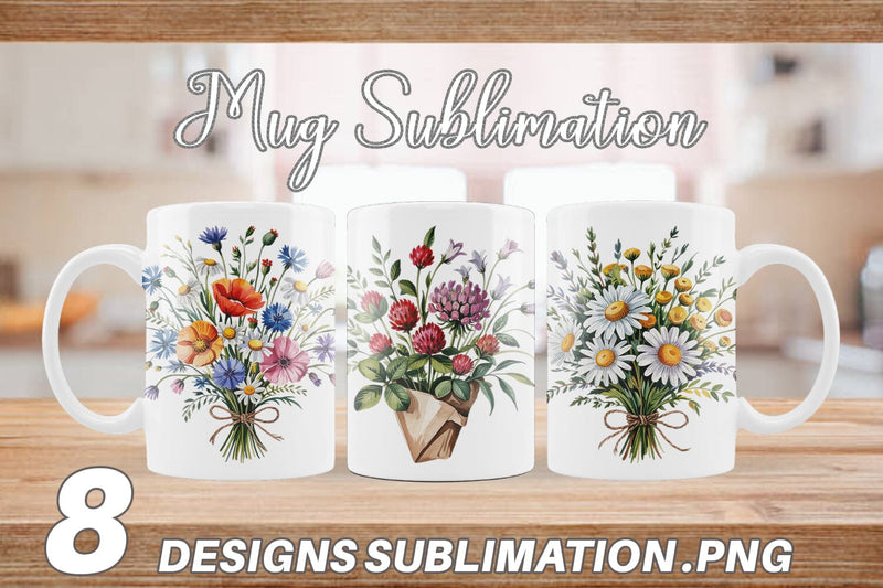 Mug Wrap Summer Wildflower Sublimation artnoy 