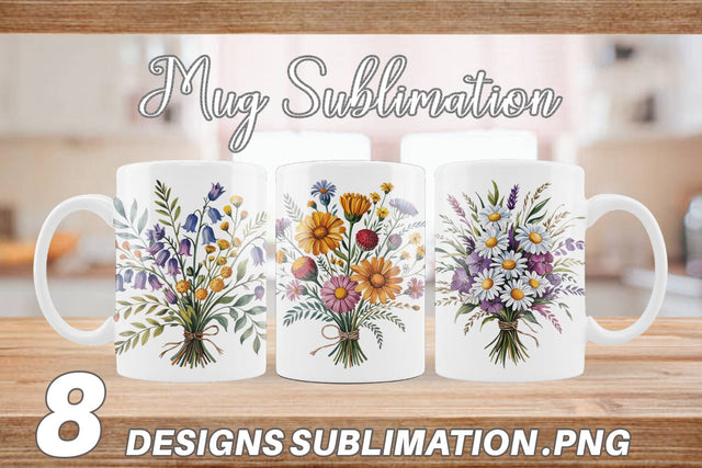 Mug Wrap Summer Wildflower Sublimation artnoy 