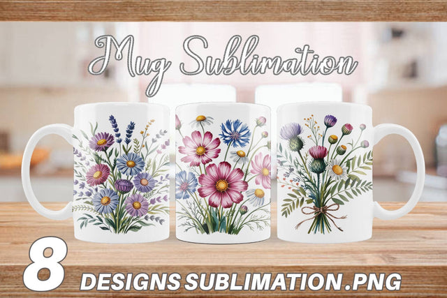 Mug Wrap Summer Wildflower Sublimation artnoy 