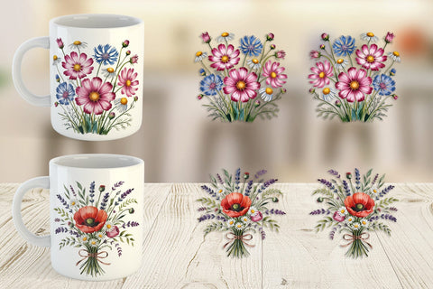 Mug Wrap Summer Wildflower Sublimation artnoy 