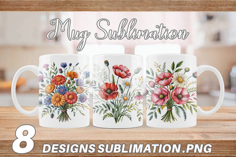 Mug Wrap Summer Wildflower Sublimation artnoy 