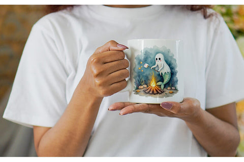 Mug Wrap Summerween Ghost Mermaids Sublimation artnoy 