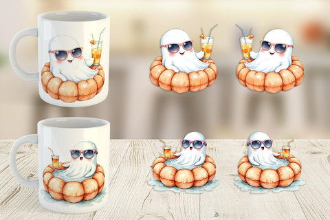 Mug Wrap Summerween Ghosts Sublimation artnoy 