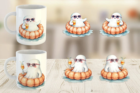 Mug Wrap Summerween Ghosts Sublimation artnoy 