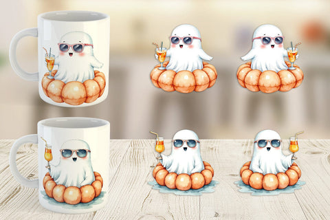 Mug Wrap Summerween Ghosts Sublimation artnoy 