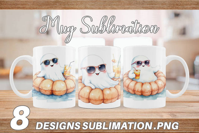 Mug Wrap Summerween Ghosts Sublimation artnoy 