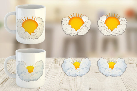 Mug Wrap Sun and Clouds Sublimation artnoy 
