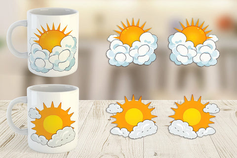 Mug Wrap Sun and Clouds Sublimation artnoy 
