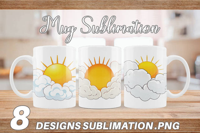 Mug Wrap Sun and Clouds Sublimation artnoy 