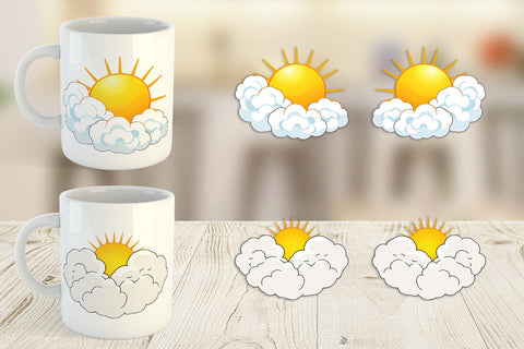 Mug Wrap Sun and Clouds Sublimation artnoy 