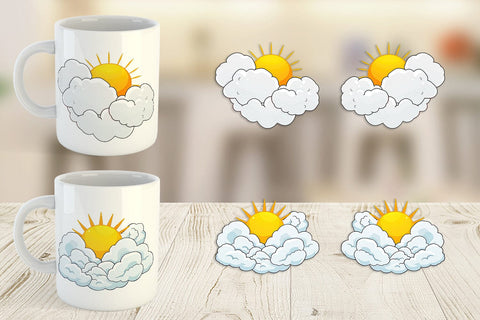 Mug Wrap Sun and Clouds Sublimation artnoy 
