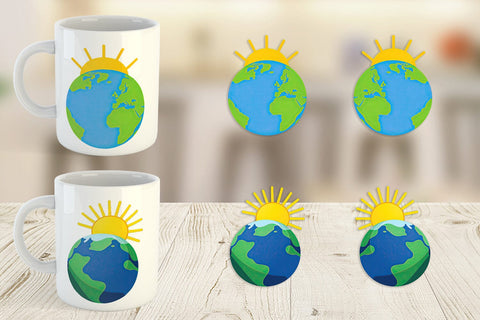 Mug Wrap Sun and Earth Sublimation artnoy 