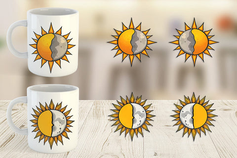 Mug Wrap Sun and Moon Sublimation artnoy 