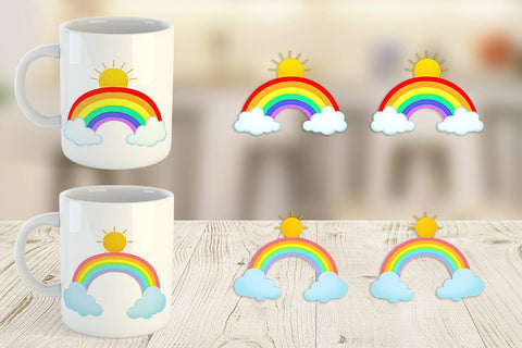 Mug Wrap Sun and Rainbow Sublimation artnoy 