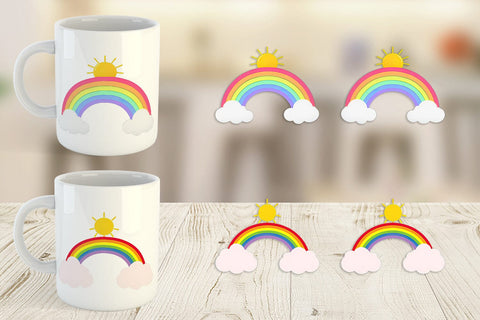 Mug Wrap Sun and Rainbow Sublimation artnoy 