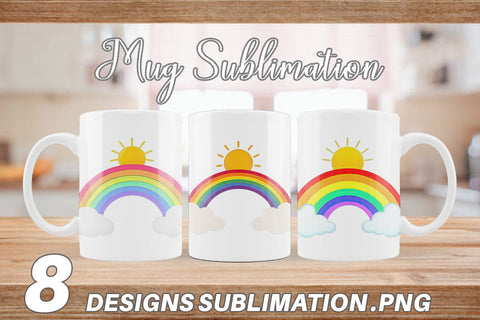 Mug Wrap Sun and Rainbow Sublimation artnoy 