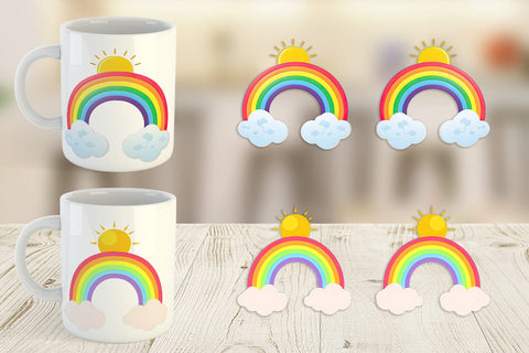Mug Wrap Sun and Rainbow Sublimation artnoy 