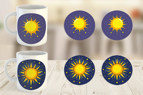 Mug Wrap Sun and Stars Sublimation artnoy 
