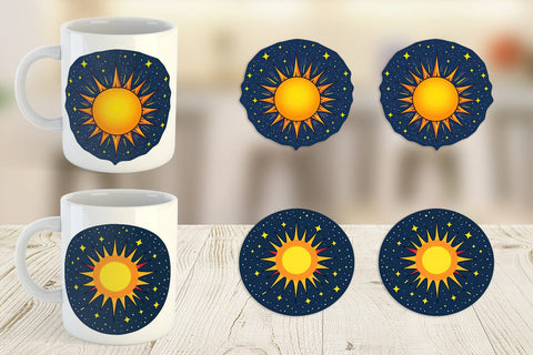 Mug Wrap Sun and Stars Sublimation artnoy 