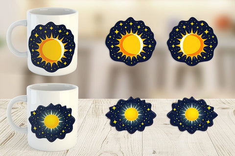 Mug Wrap Sun and Stars Sublimation artnoy 
