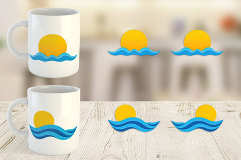 Mug Wrap Sun and Waves Sublimation artnoy 