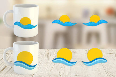 Mug Wrap Sun and Waves Sublimation artnoy 