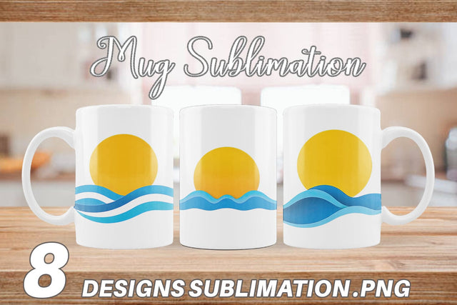 Mug Wrap Sun and Waves Sublimation artnoy 
