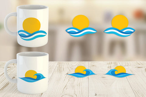 Mug Wrap Sun and Waves Sublimation artnoy 