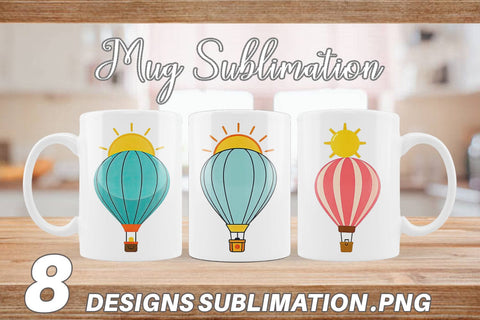 Mug Wrap Sun Hot Air Balloon Sublimation artnoy 