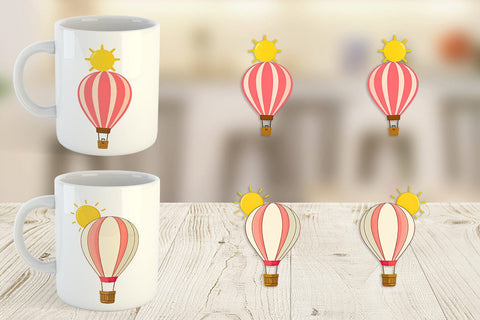 Mug Wrap Sun Hot Air Balloon Sublimation artnoy 