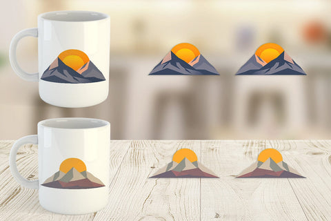 Mug Wrap Sun over Mountains Sublimation artnoy 