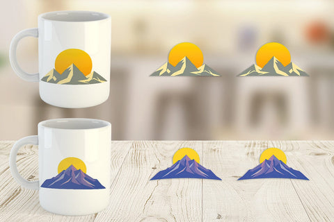 Mug Wrap Sun over Mountains Sublimation artnoy 