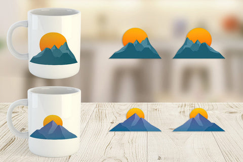 Mug Wrap Sun over Mountains Sublimation artnoy 