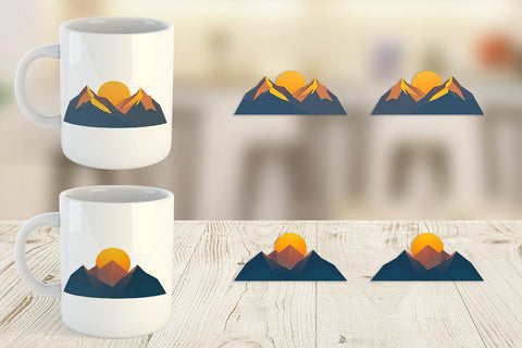 Mug Wrap Sun over Mountains Sublimation artnoy 