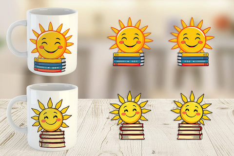 Mug Wrap Sun with Books Sublimation artnoy 