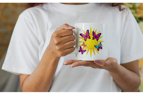 Mug Wrap Sun with Butterfly Sublimation artnoy 