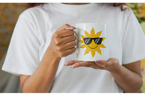 Mug Wrap Sun with Sunglasses Sublimation artnoy 