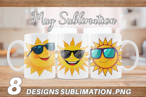 Mug Wrap Sun with Sunglasses Sublimation artnoy 