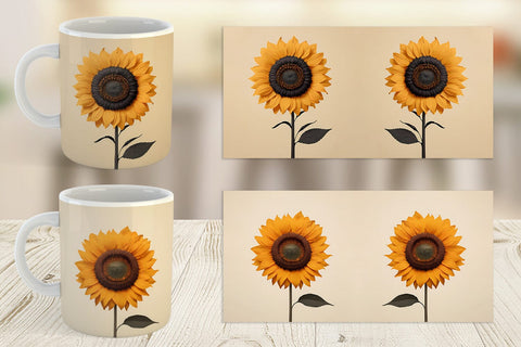 Mug Wrap Sunflower Boho Sublimation artnoy 